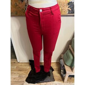 BRIGHT Red VIP Junior Uber Skinny Stretch High Waisted Jeans Size 11/12